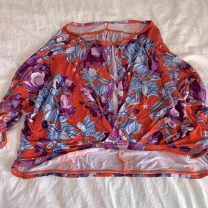 Free People orange flower top